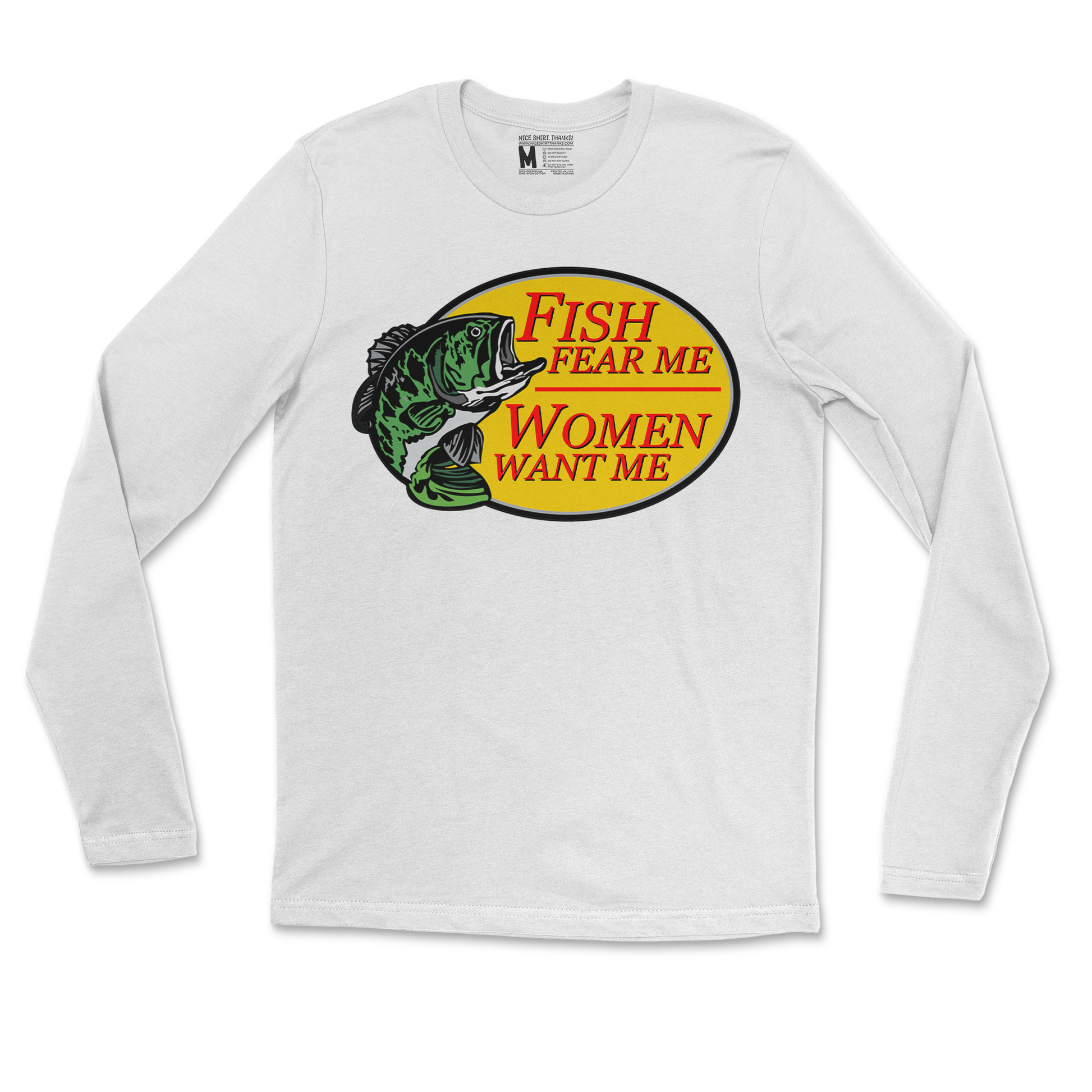 Gildan SoftStyle Long Sleeve For The Fishermen in White