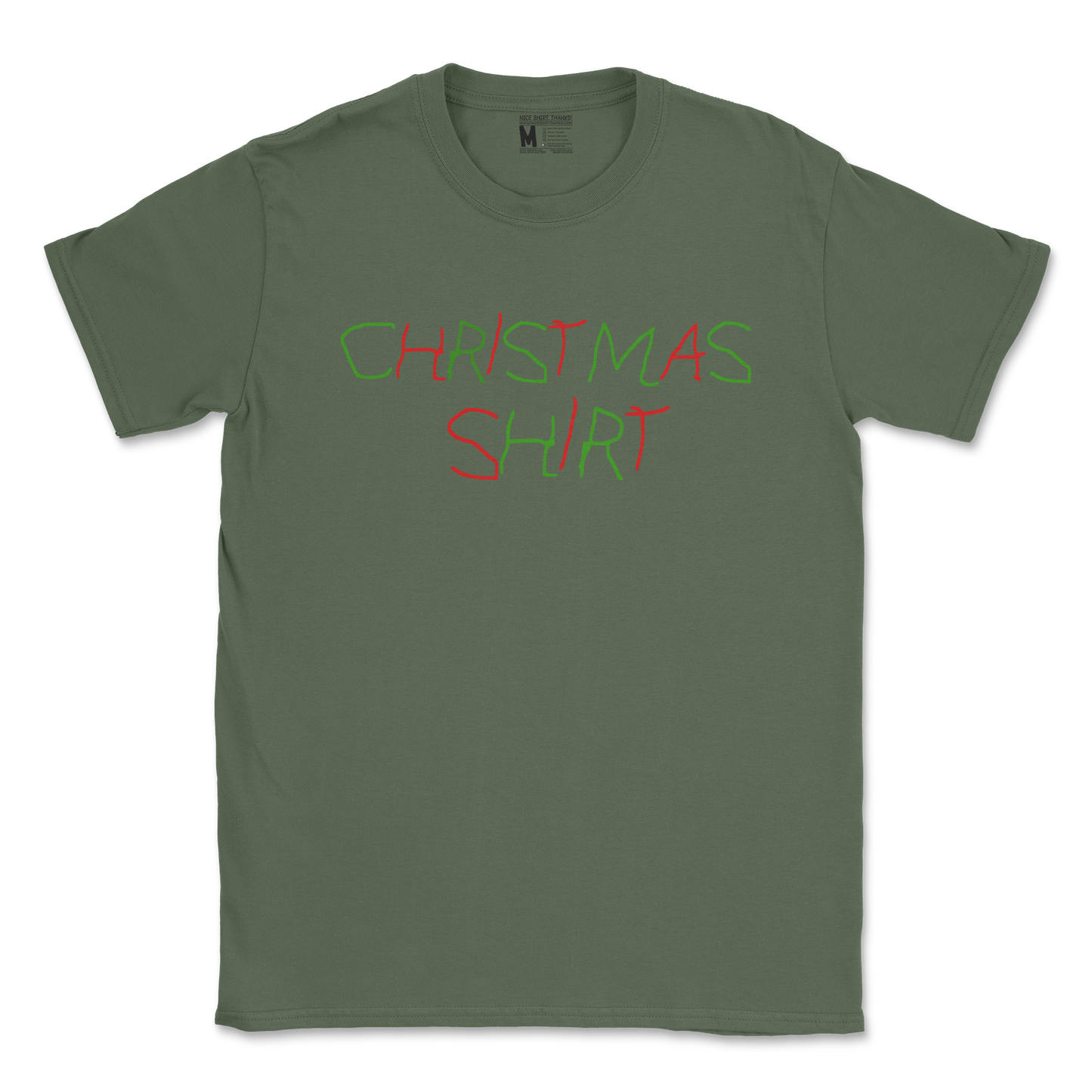 Gildan SoftStyle T-Shirt Christmas Shirt in Military-Green