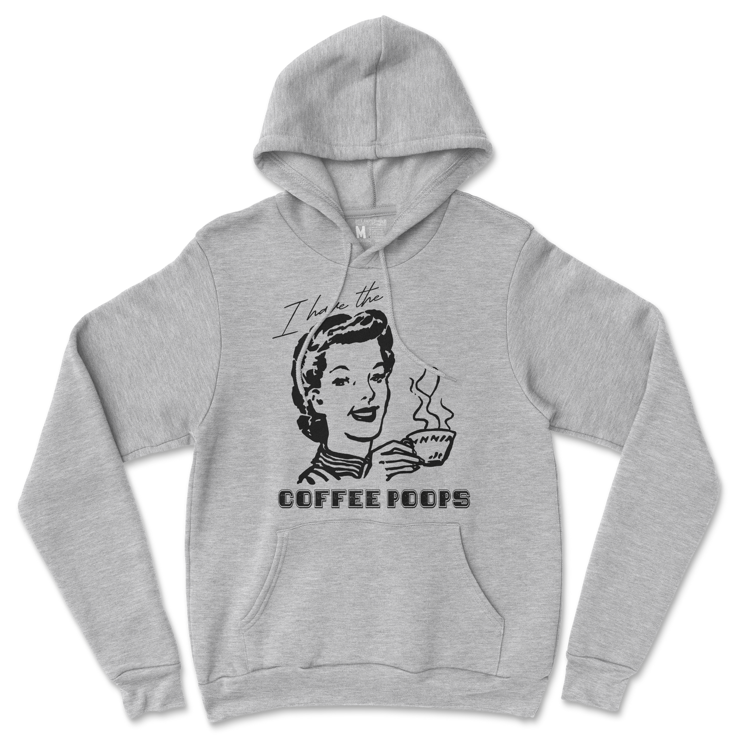 Gildan SoftStyle Hoodie Coffee Poops  in Grey-Heather