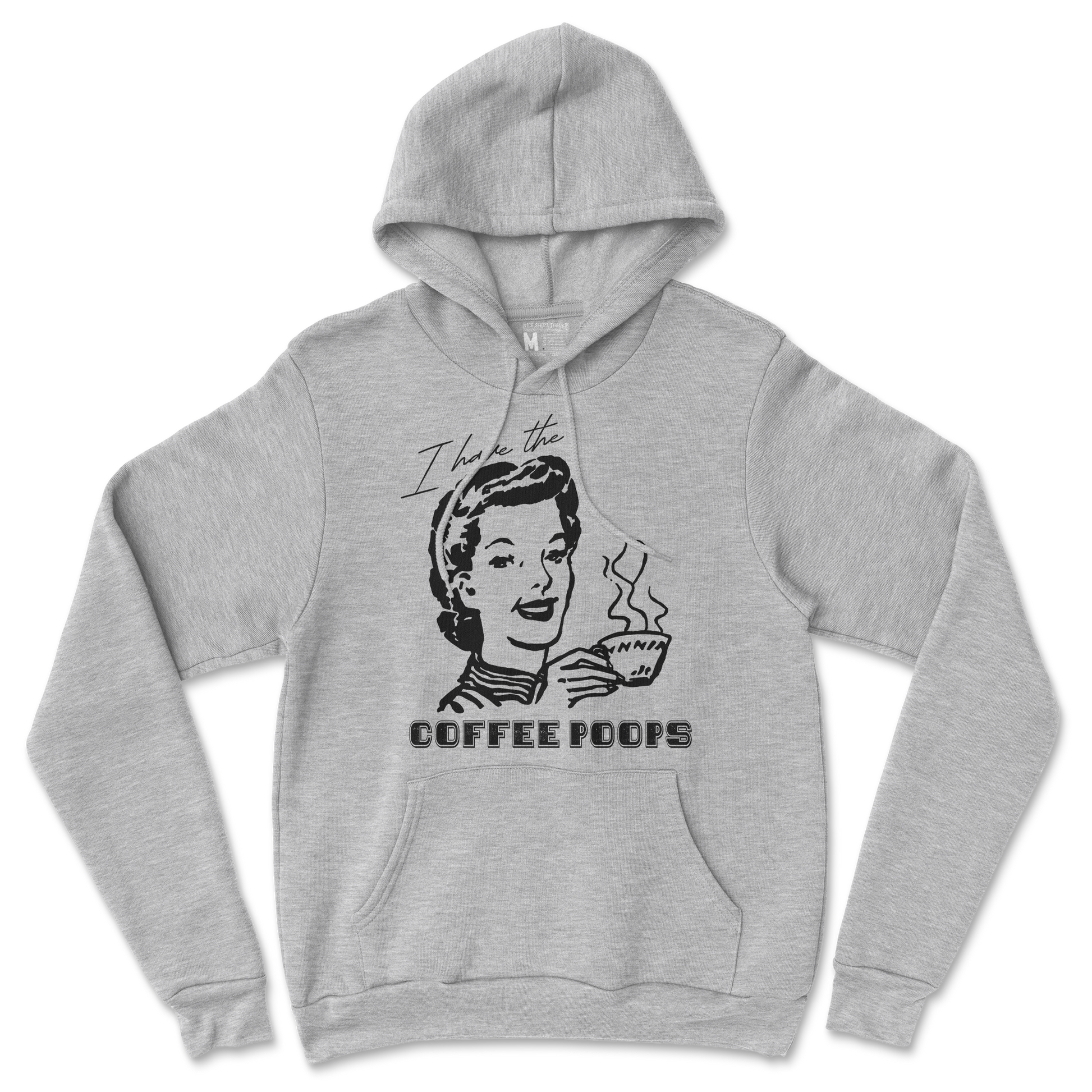 Gildan SoftStyle Hoodie Coffee Poops  in Grey-Heather