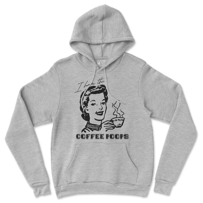 Gildan SoftStyle Hoodie Coffee Poops  in Grey-Heather