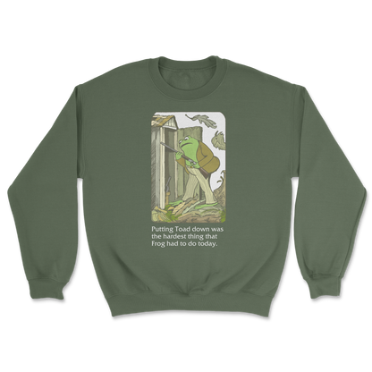 The Nice Shirt Crew Neck Frog and Toad  in Military-Green