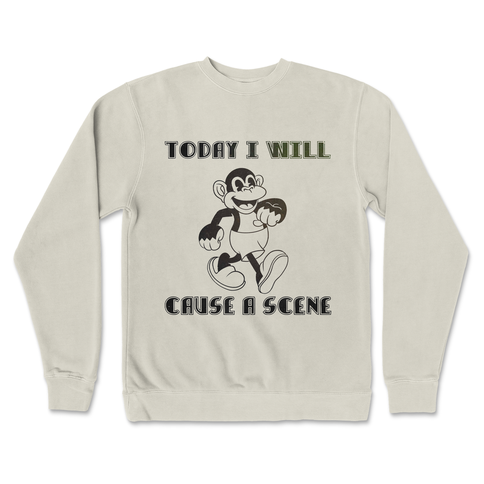 Independent Clothing Co. Crew Neck Cause A Scene  in Bone