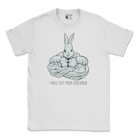 Gildan SoftStyle T-Shirt Scary Rabbit in White