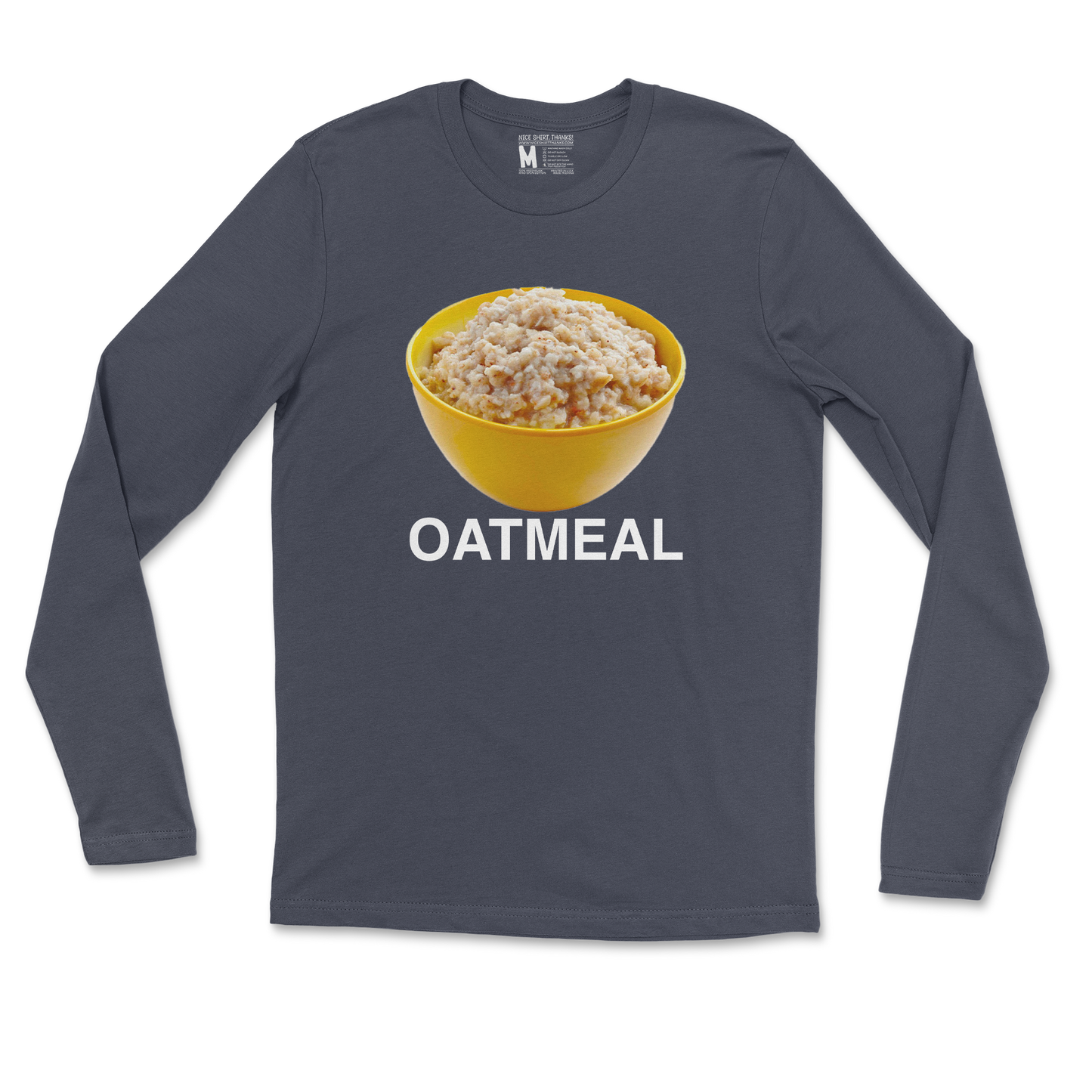 Gildan SoftStyle Long Sleeve Oatmeal in Navy