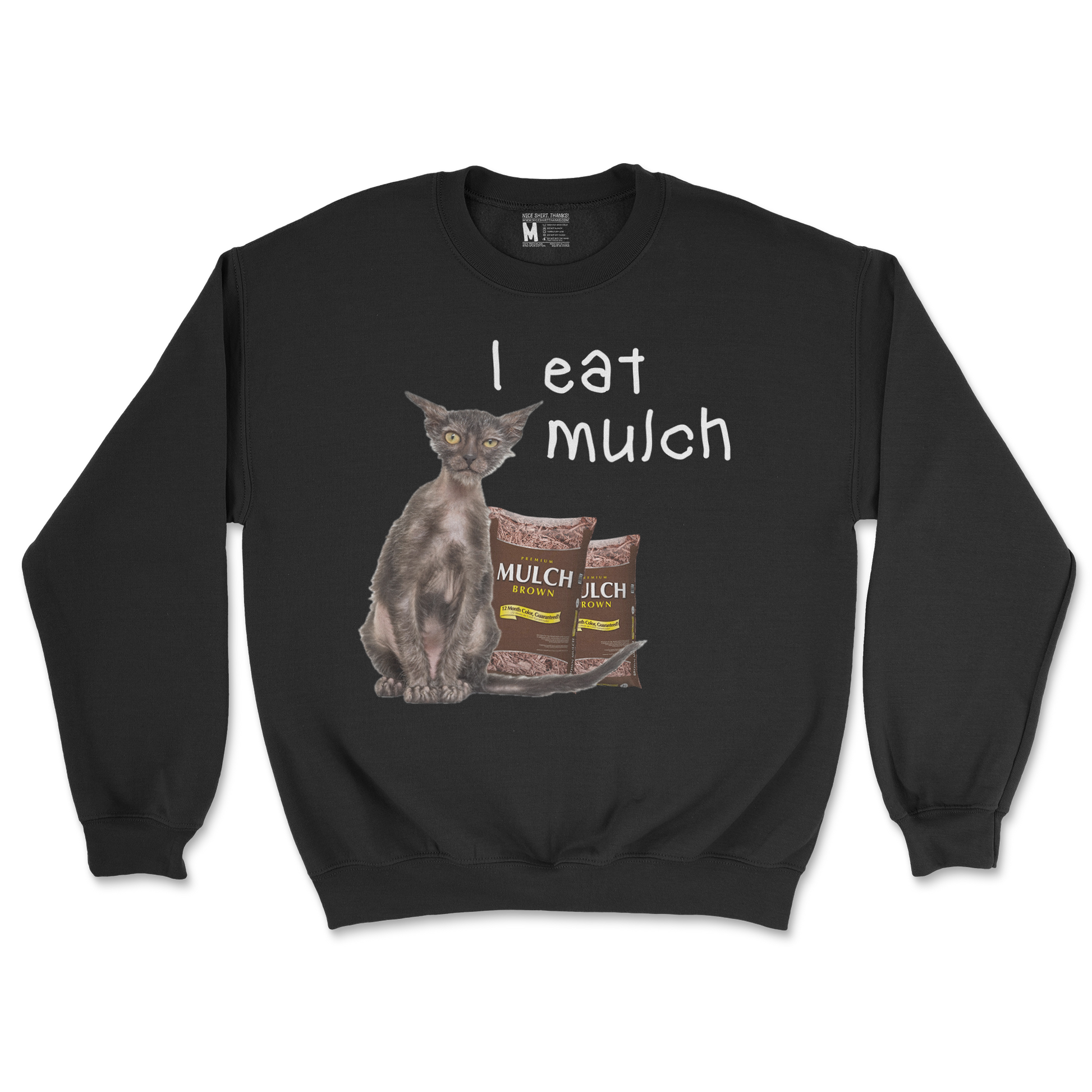 Gildan SoftStyle Crew Neck I Eat Mulch in Black