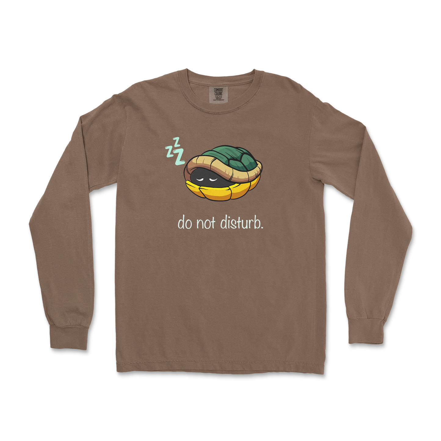 Comfort Colors Long Sleeve Sleepin Turtle in Espresso