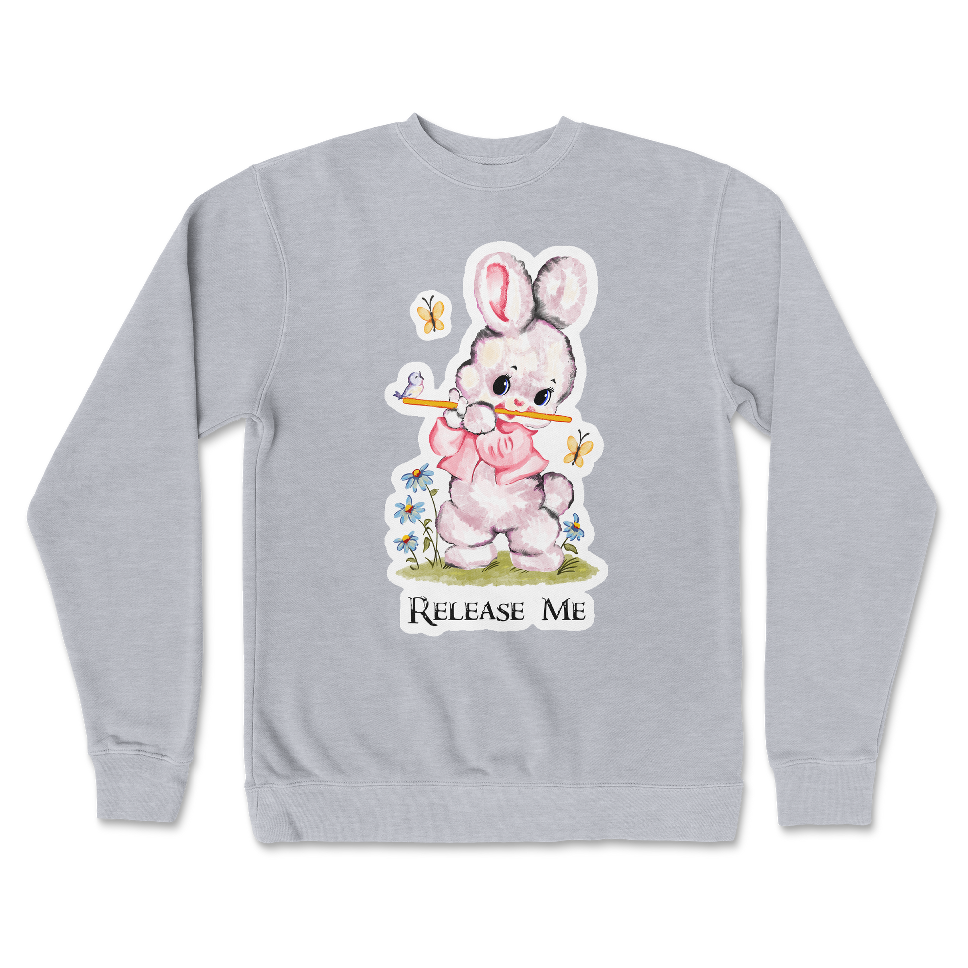 Independent Clothing Co. Crew Neck Cute Bunny in Grey Heather