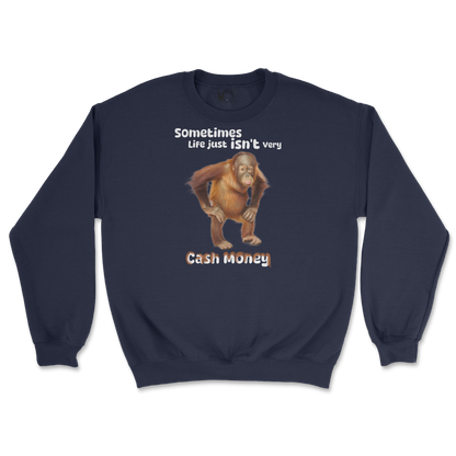 Gildan SoftStyle Crew Neck Cash Money Monkey  in Navy