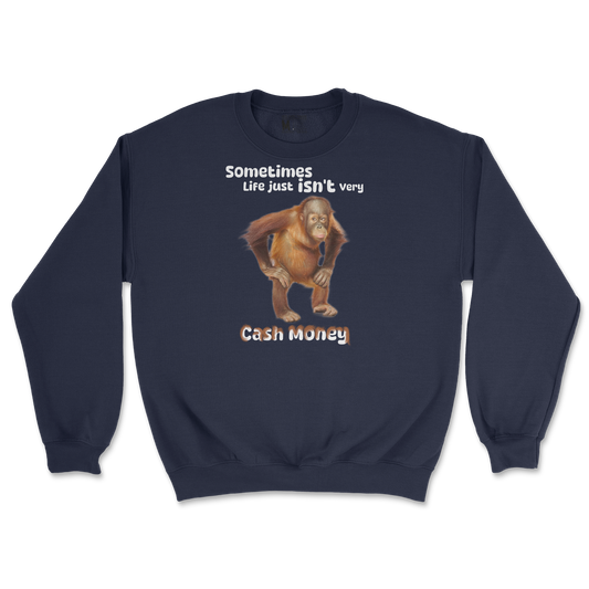 Gildan SoftStyle Crew Neck Cash Money Monkey  in Navy