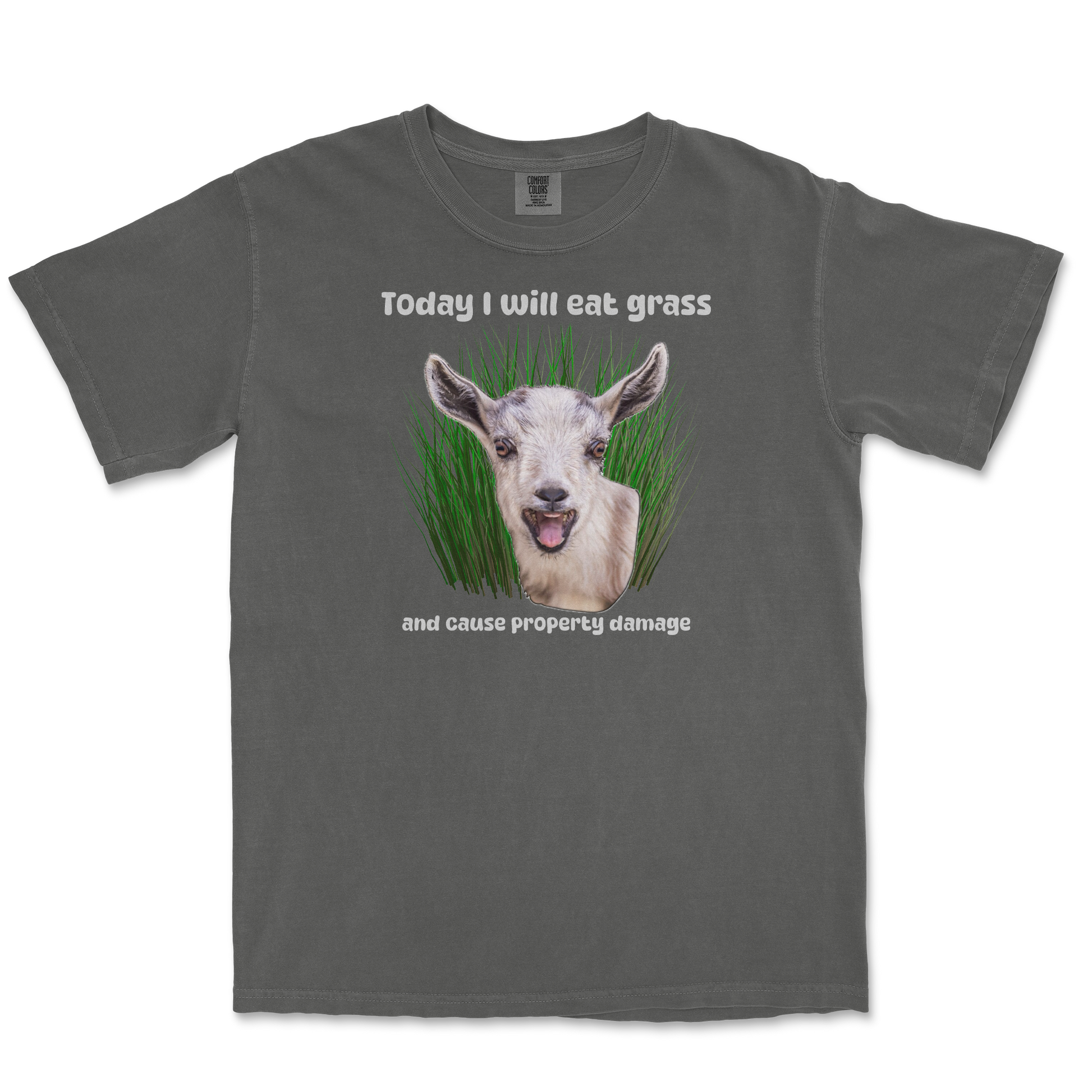 Comfort Colors T-Shirt Crazy Goat  in Pepper