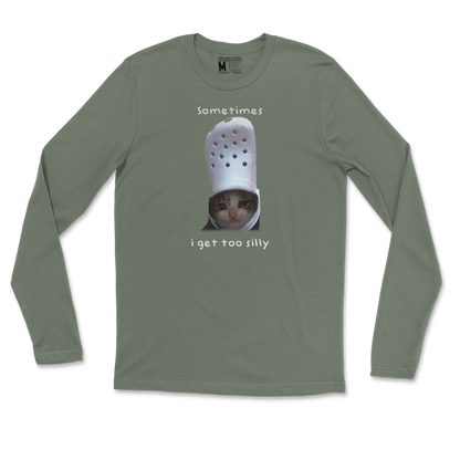 Gildan SoftStyle Long Sleeve Got Too Silly  in Military-Green