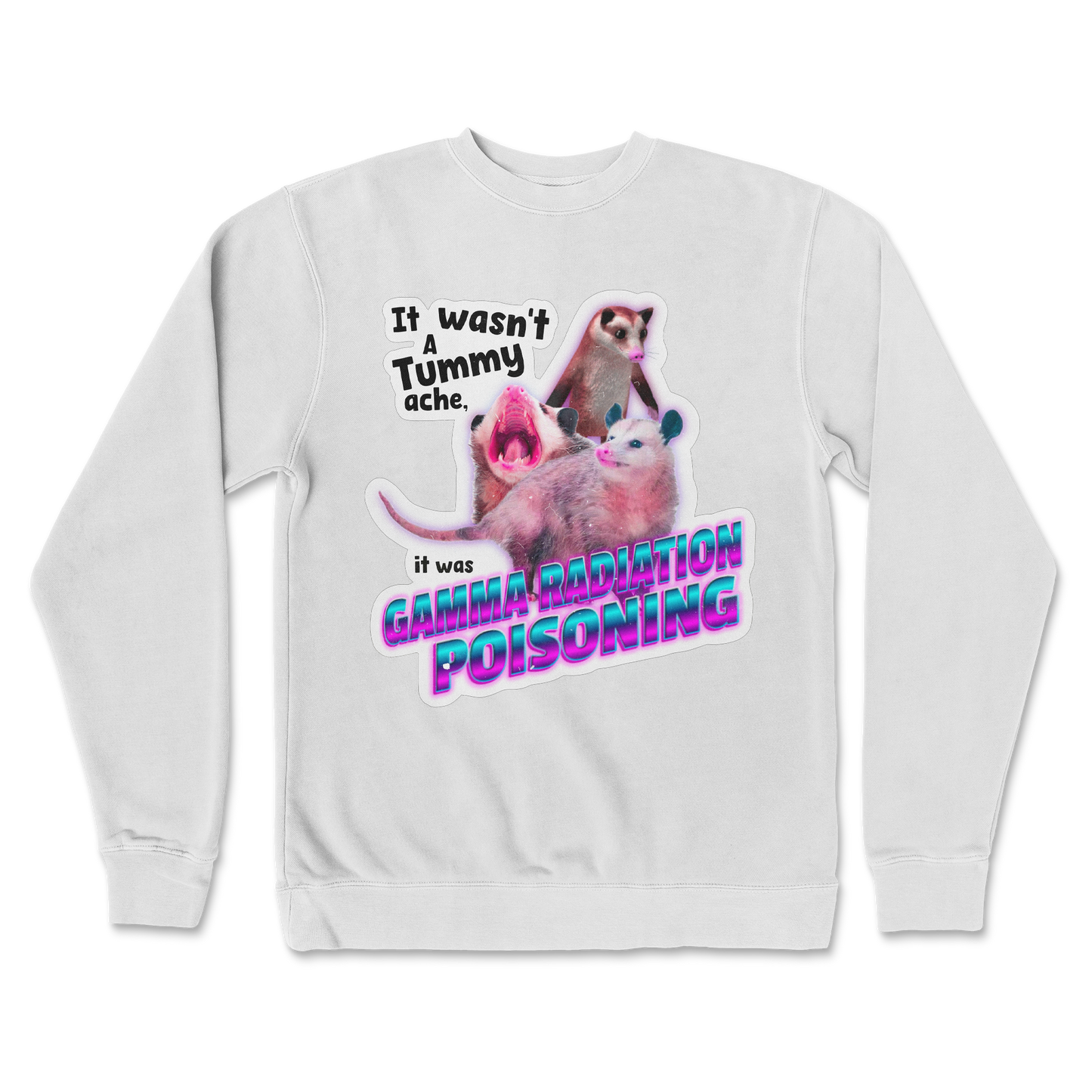 Independent Clothing Co. Crew Neck Possum Radiation  in White