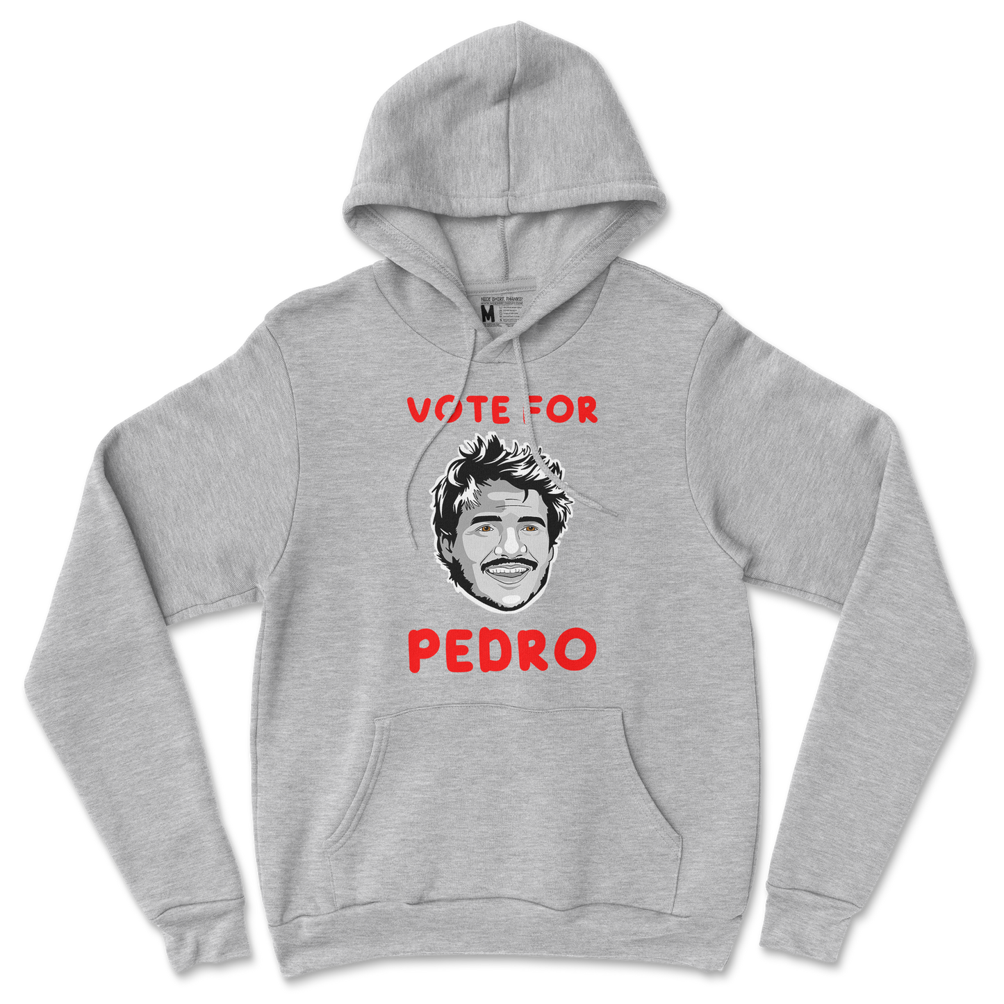 Gildan SoftStyle Hoodie Vote For Pedro in Sports Grey