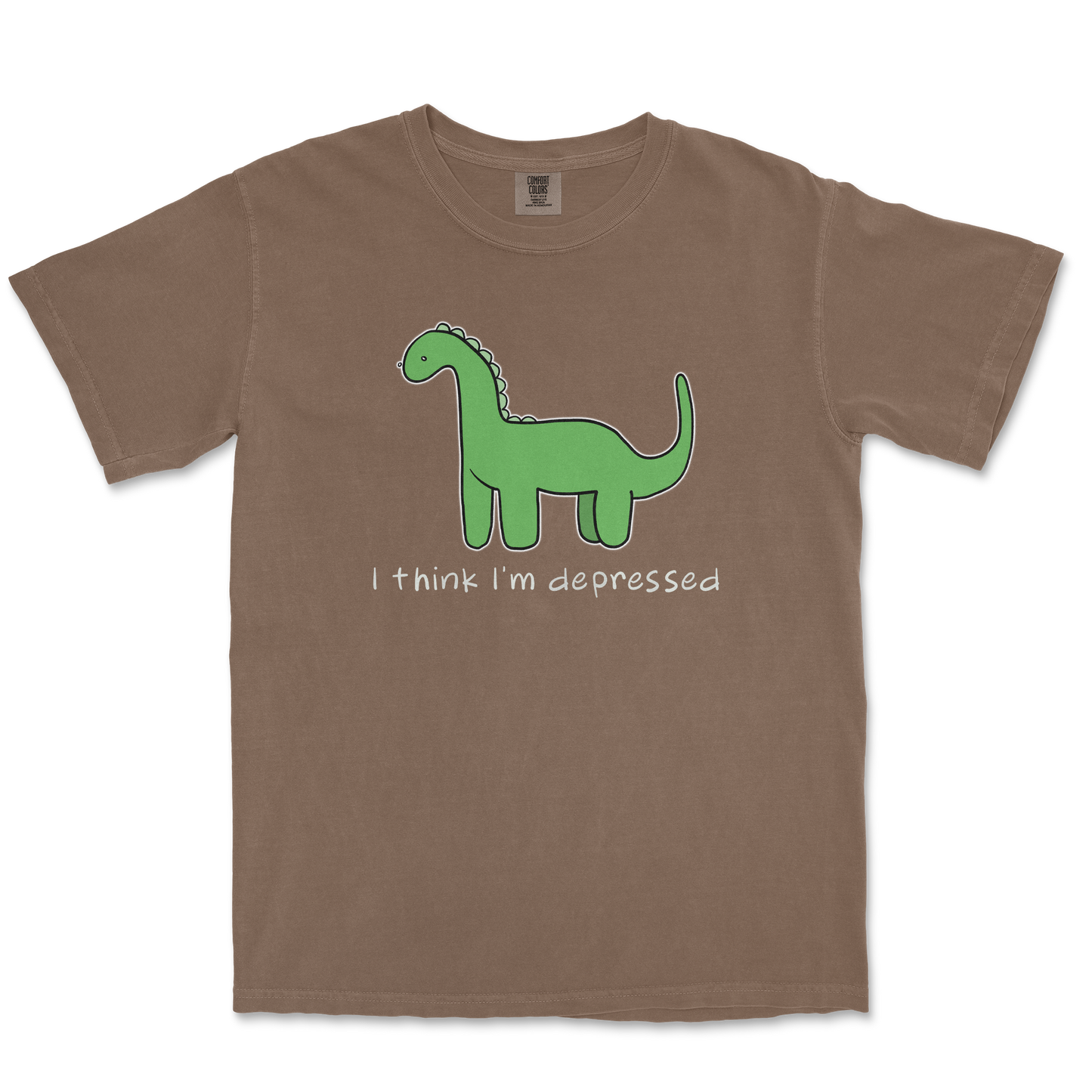 Comfort Colors T-Shirt Depressed Dino  in Espresso