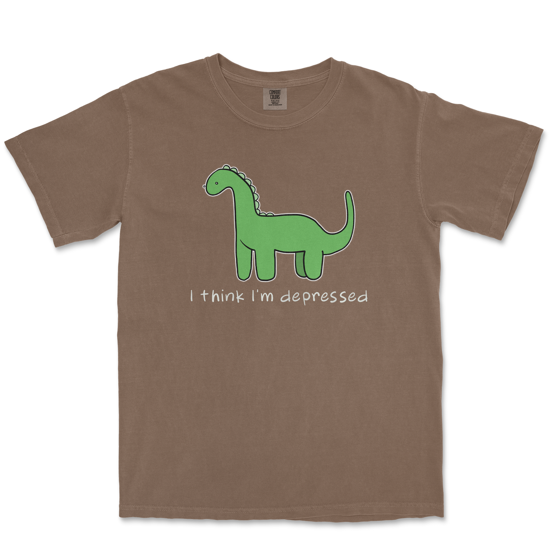 Comfort Colors T-Shirt Depressed Dino  in Espresso