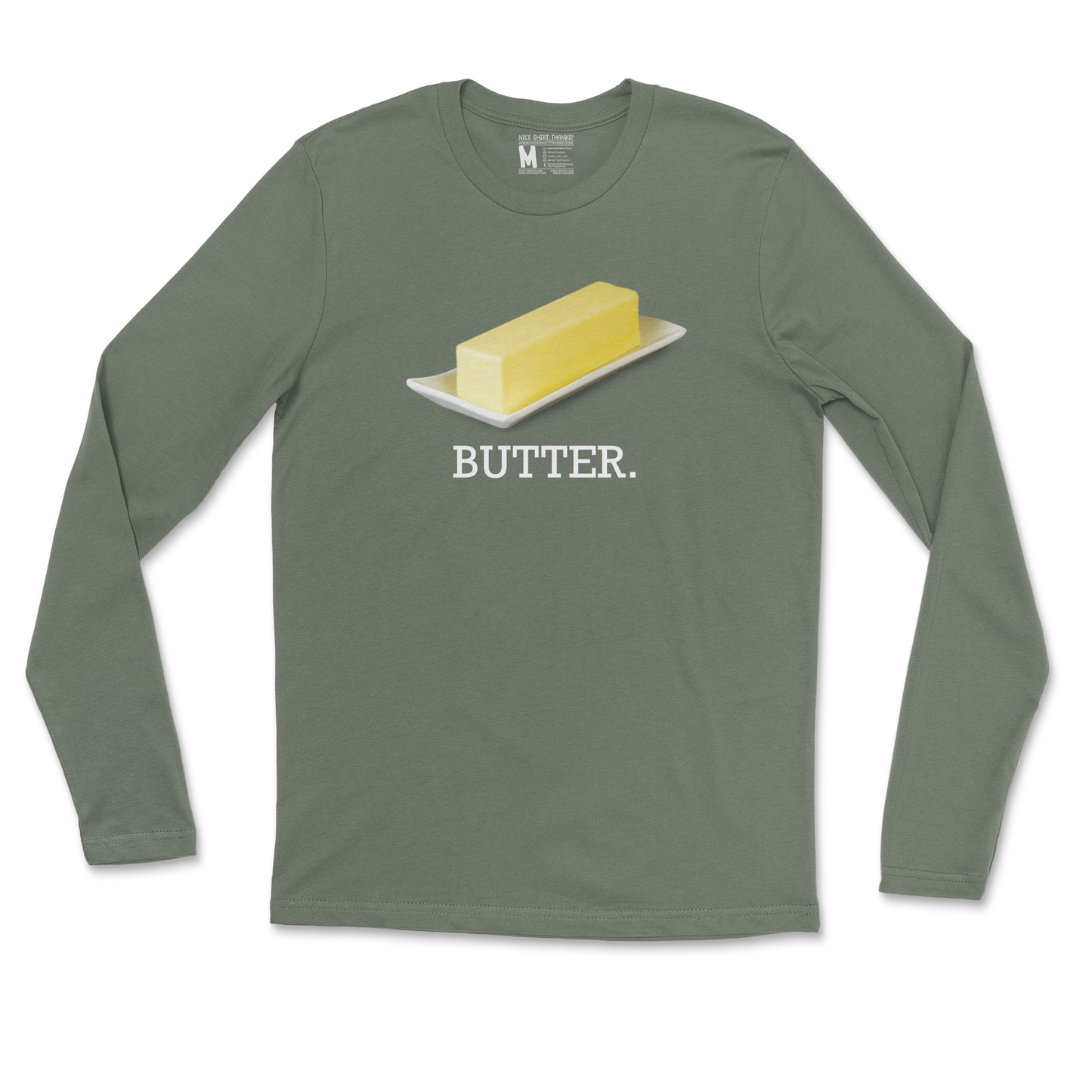 Gildan SoftStyle Long Sleeve Butter in Military Green