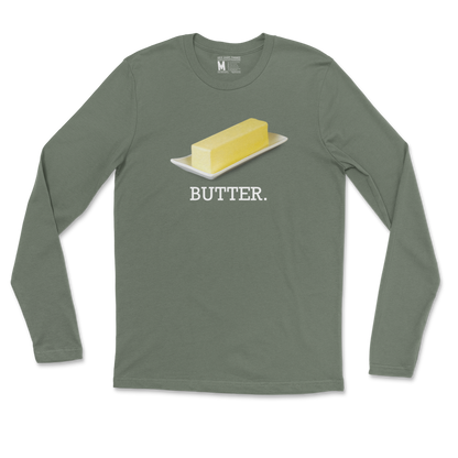 Gildan SoftStyle Long Sleeve Butter in Military Green