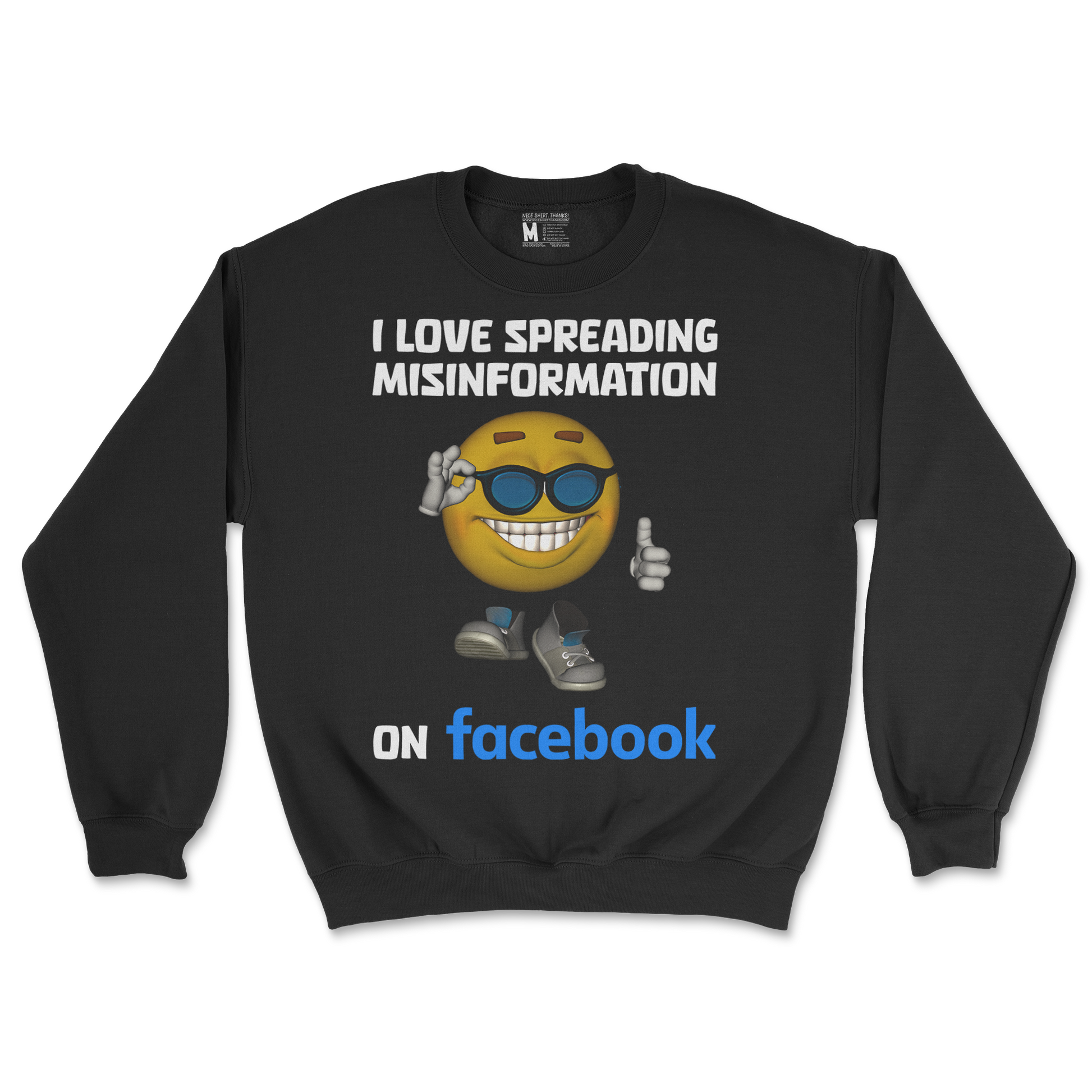 Gildan SoftStyle Crew Neck Spreadin Misinformation in Black