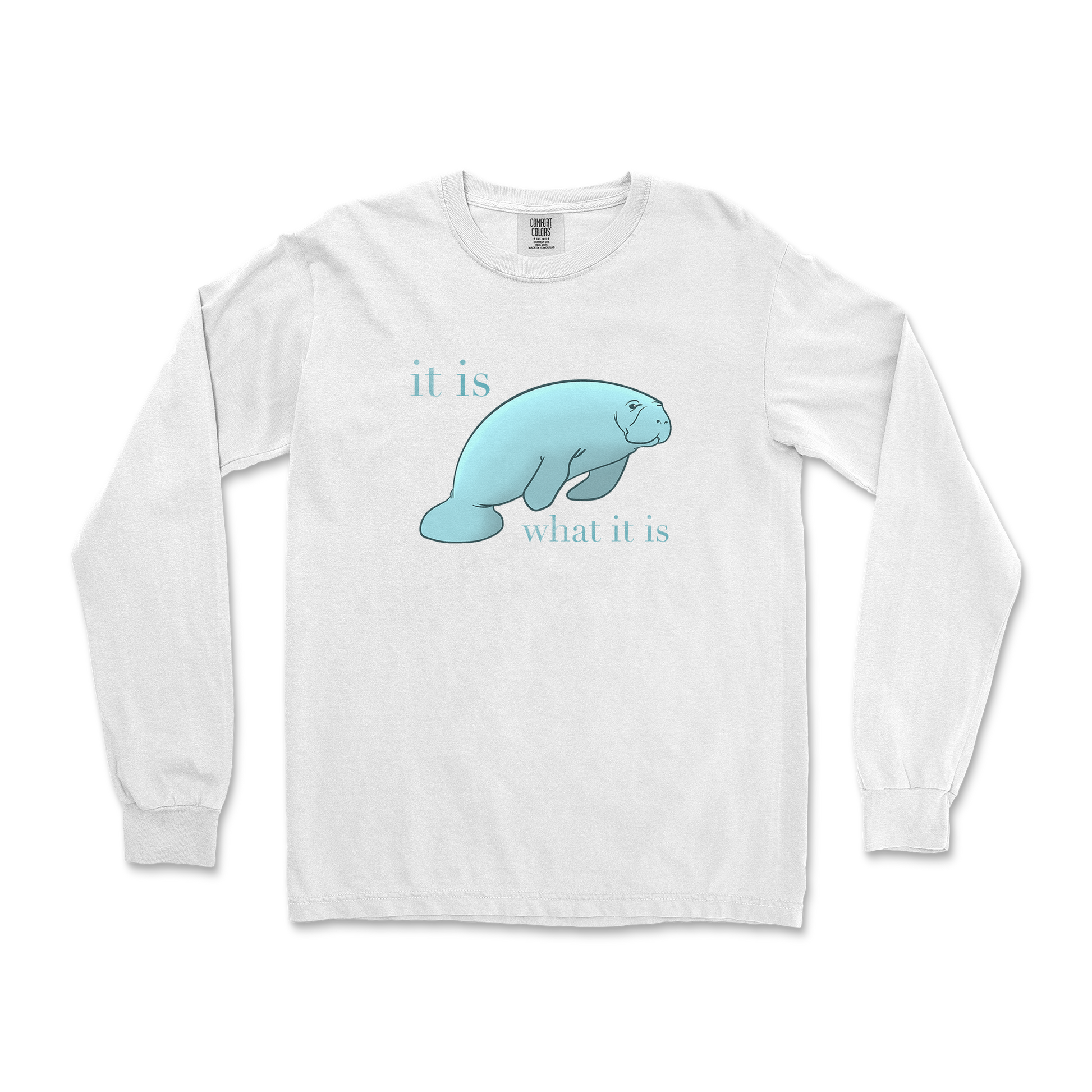 Comfort Colors Long Sleeve Manatee in White