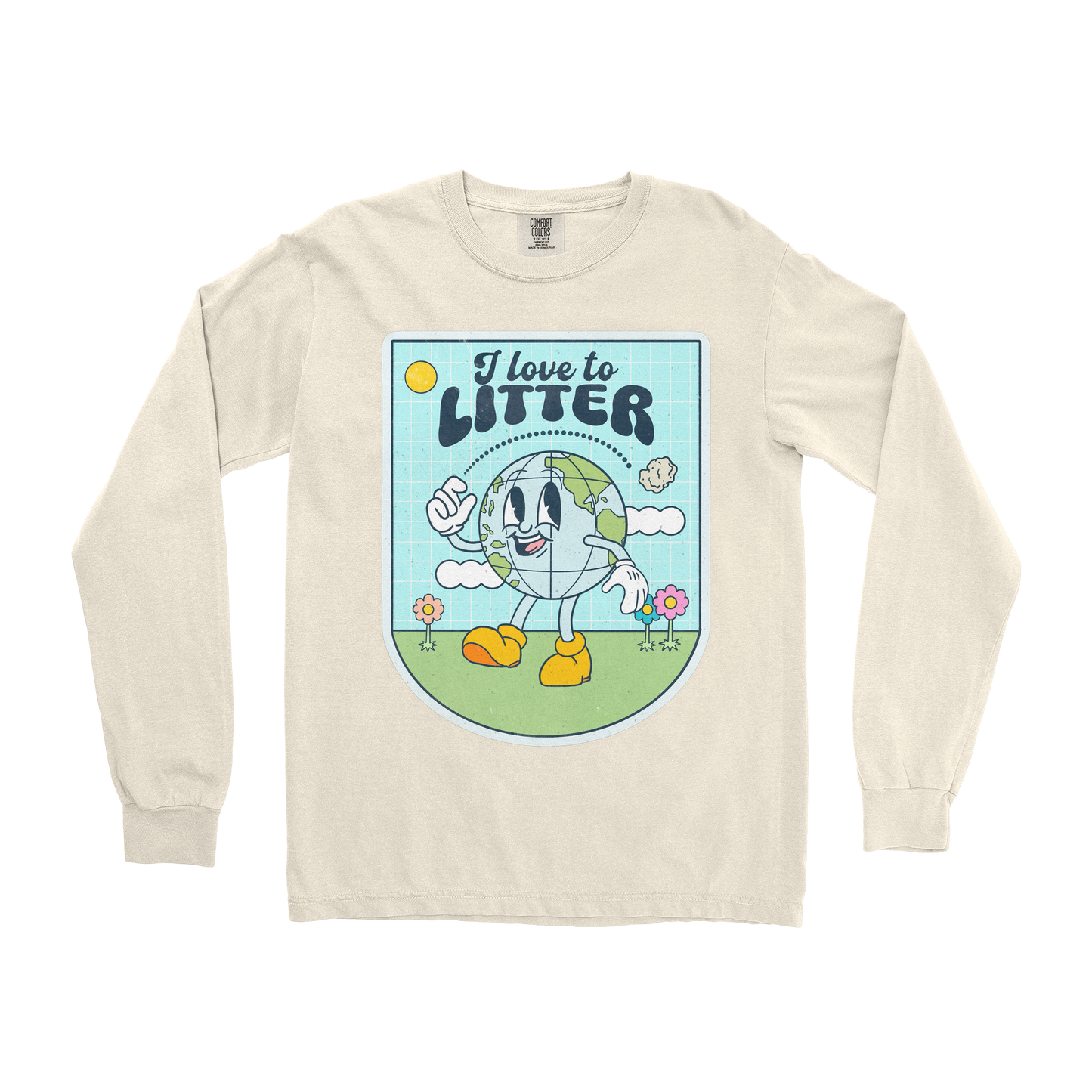 Comfort Colors Long Sleeve Earth Day in Ivory
