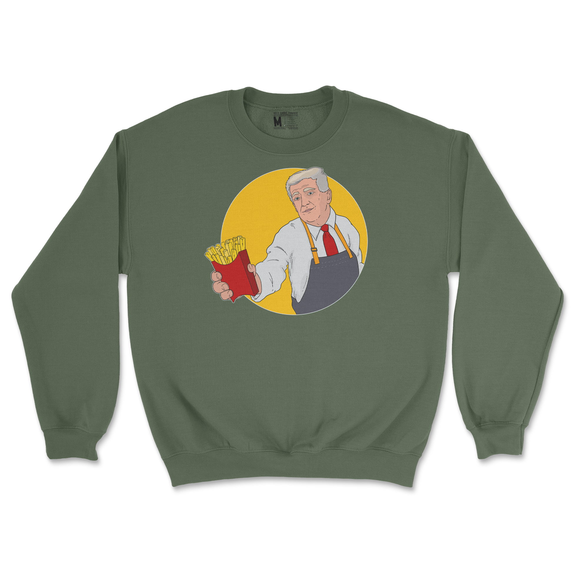 Gildan SoftStyle Crew Neck McTrump  in Military-Green