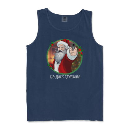 Comfort Colors Tank Top Angry Santa  in True-Navy