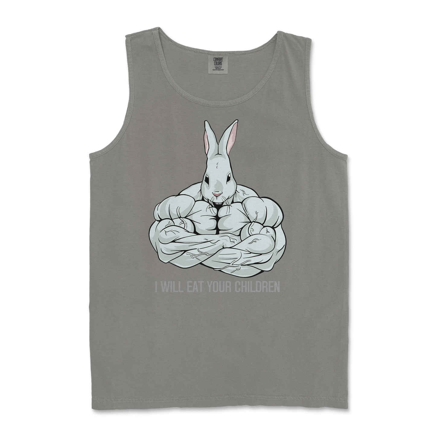 Comfort Colors Tank Top Scary Rabbit in Grey