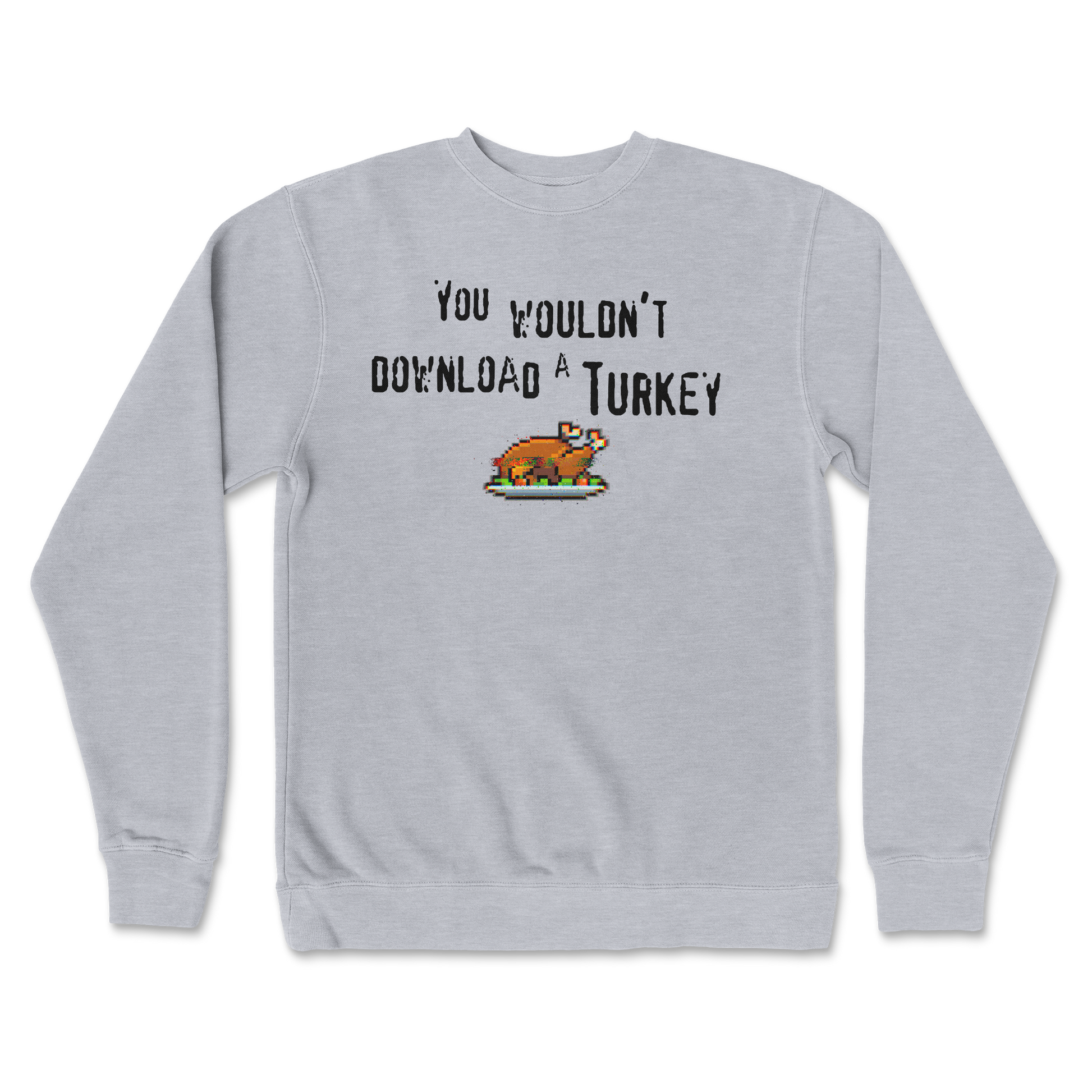 Independent Clothing Co. Crew Neck Downloadable Turkey  in Grey-Heather