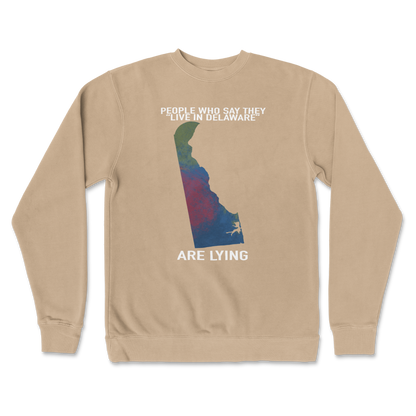 Independent Clothing Co. Crew Neck Delaware Doesnt Exist in Sandstone