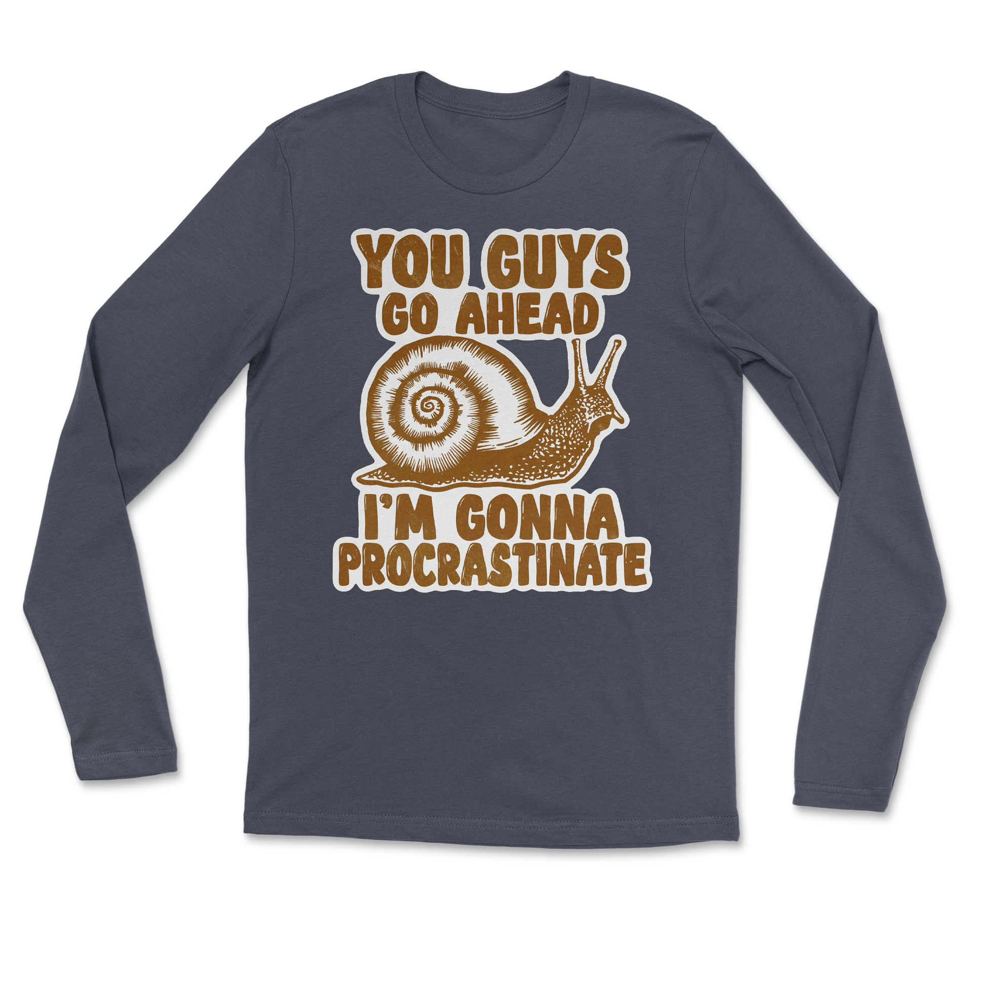 The Nice Shirt Long Sleeve Procrastinating Snail  in Navy