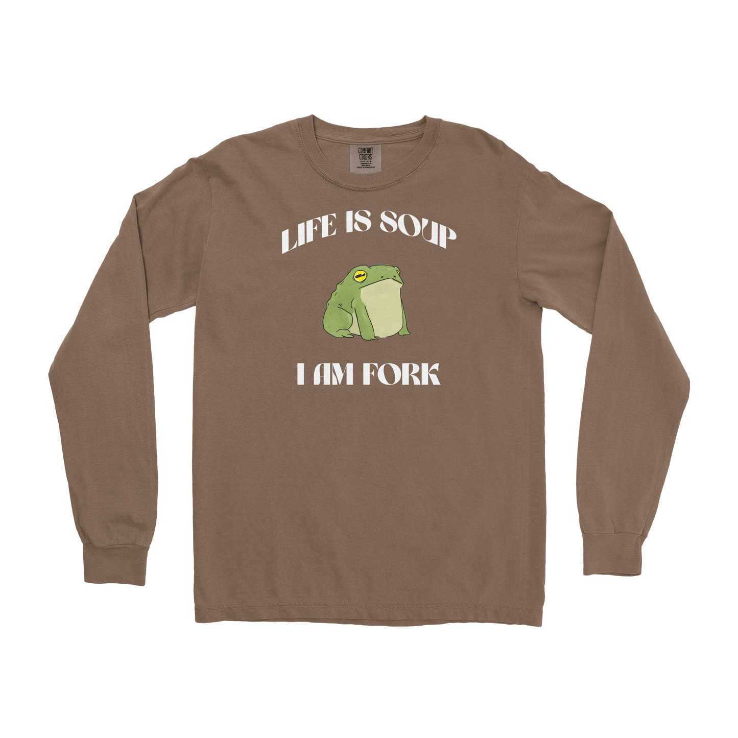 Comfort Colors Long Sleeve I Am Fork  in Espresso