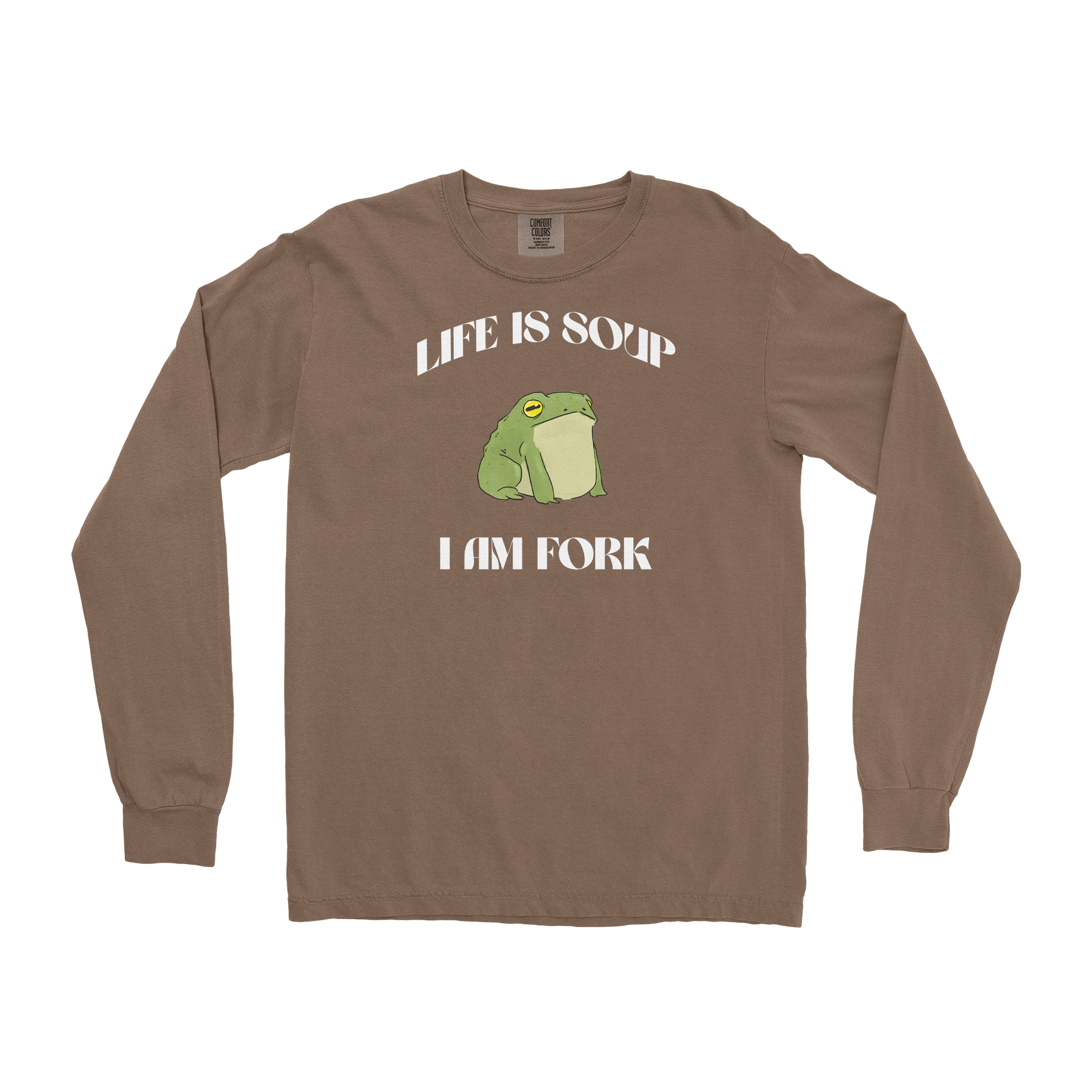 Comfort Colors Long Sleeve I Am Fork  in Espresso