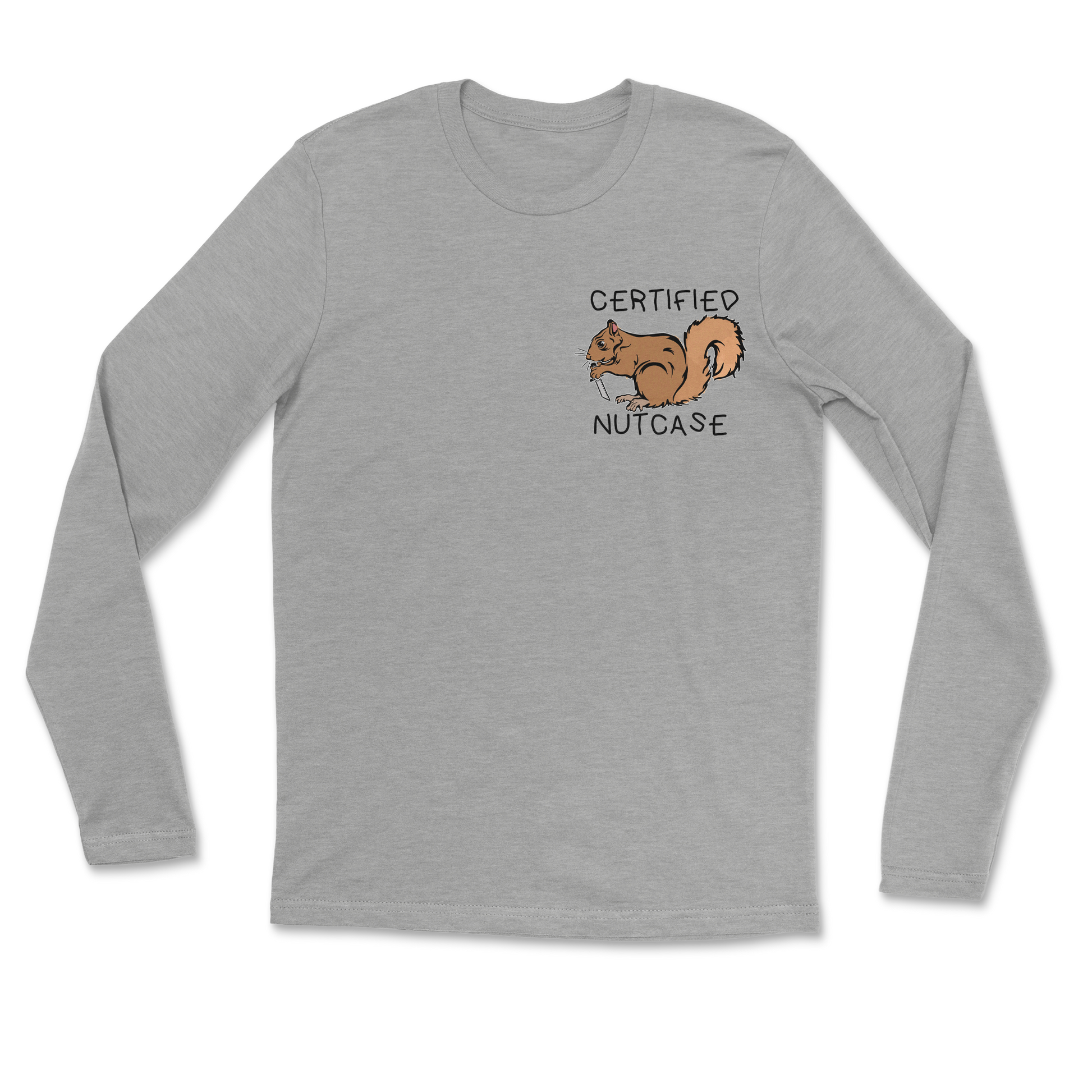 The Nice Shirt Long Sleeve Nutcase  in Grey-Heather