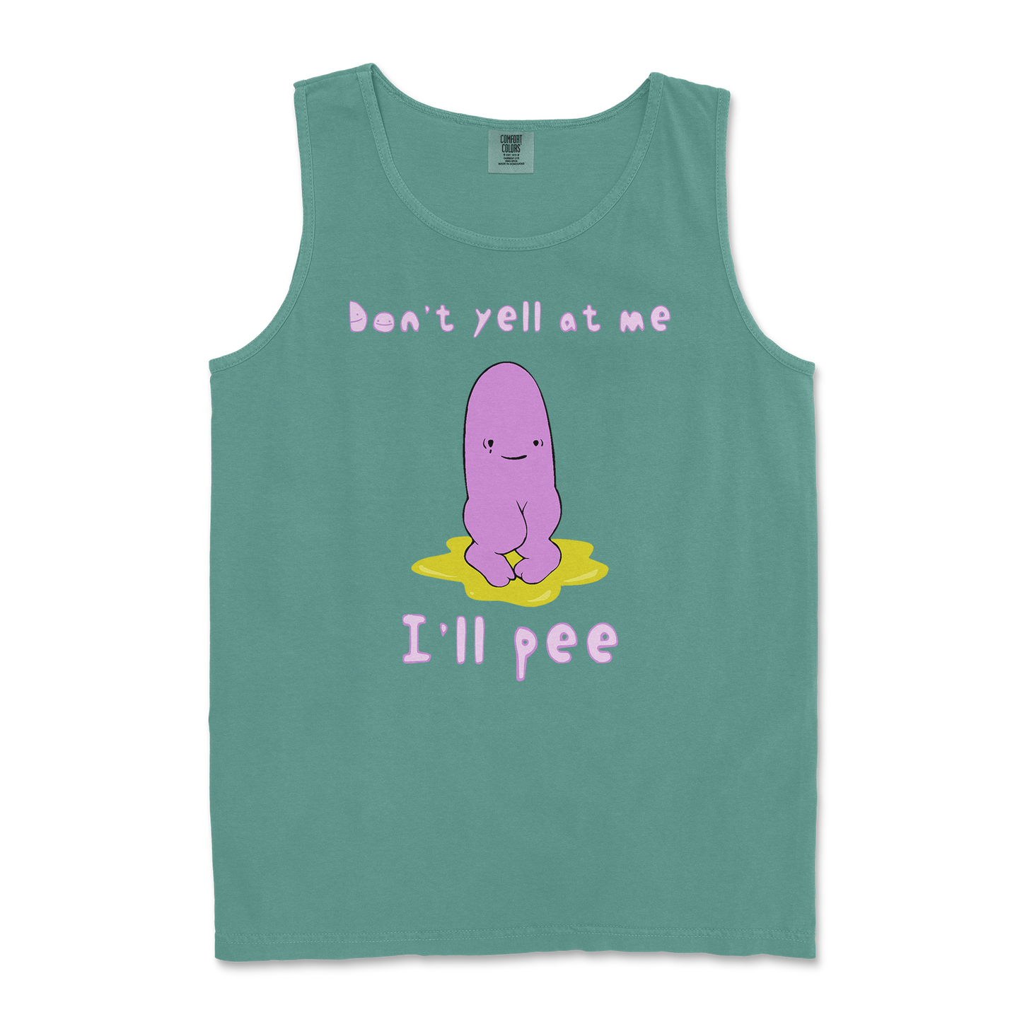 Comfort Colors Tank Top Dont Yell 2 in LightGreen