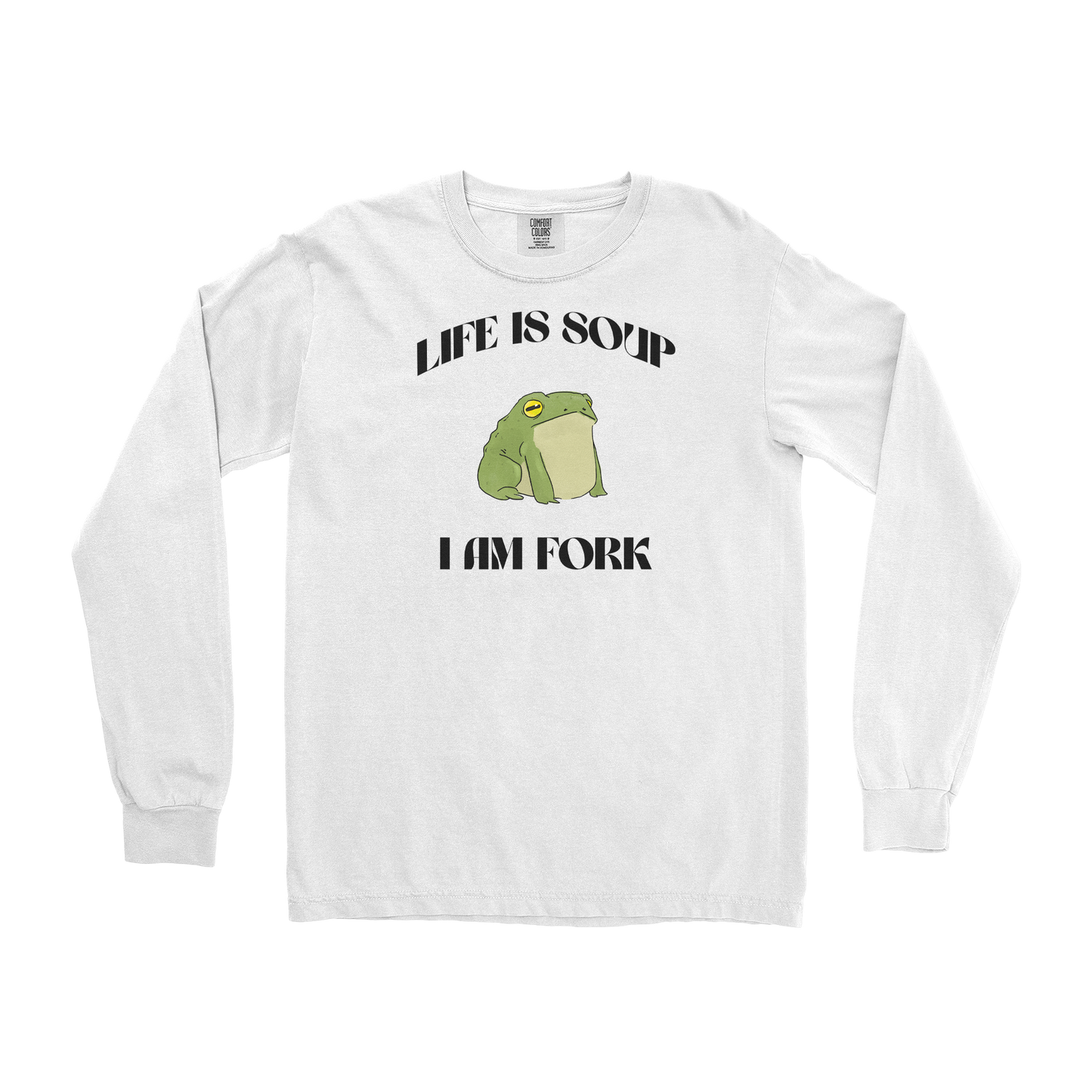 Comfort Colors Long Sleeve I Am Fork  in White