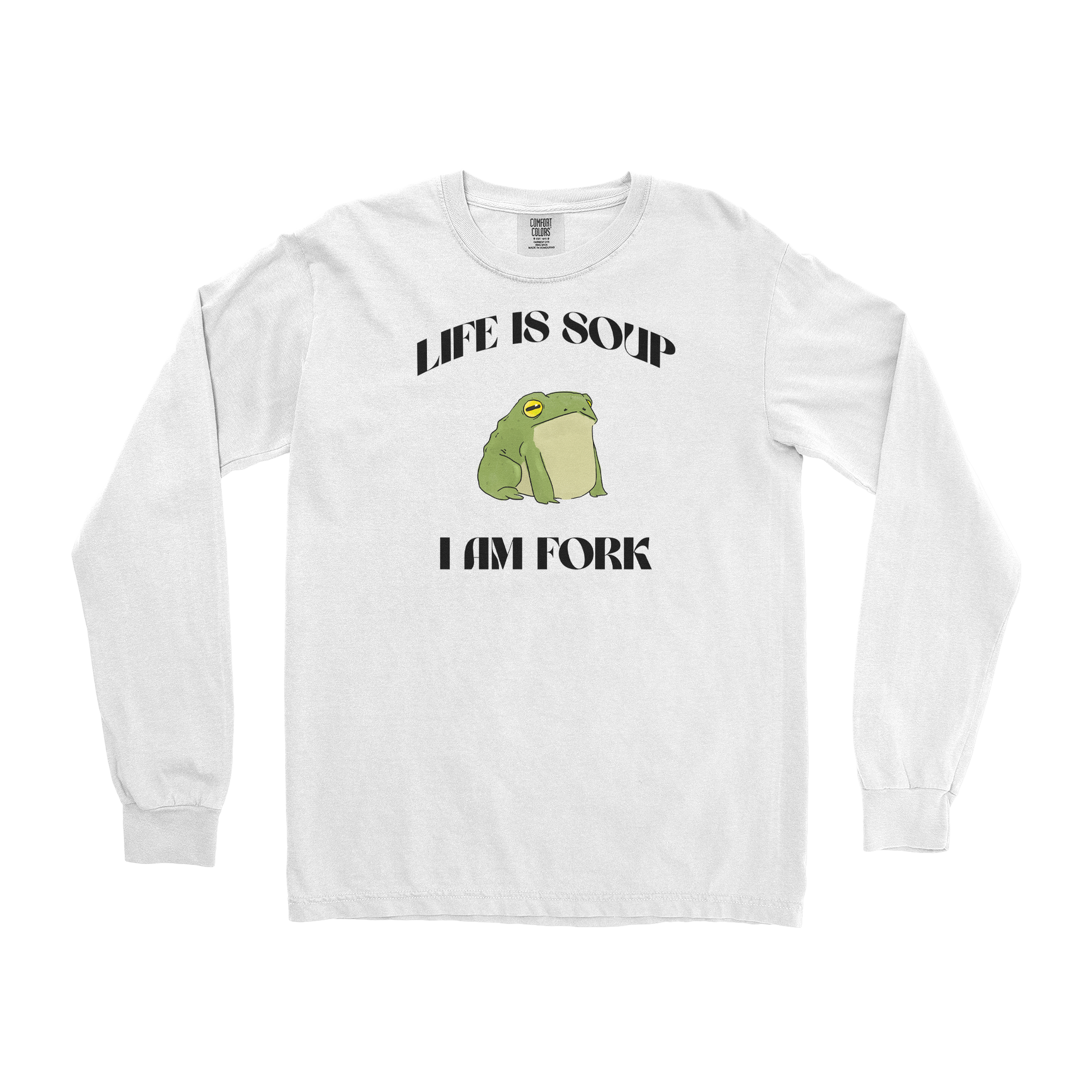 Comfort Colors Long Sleeve I Am Fork  in White