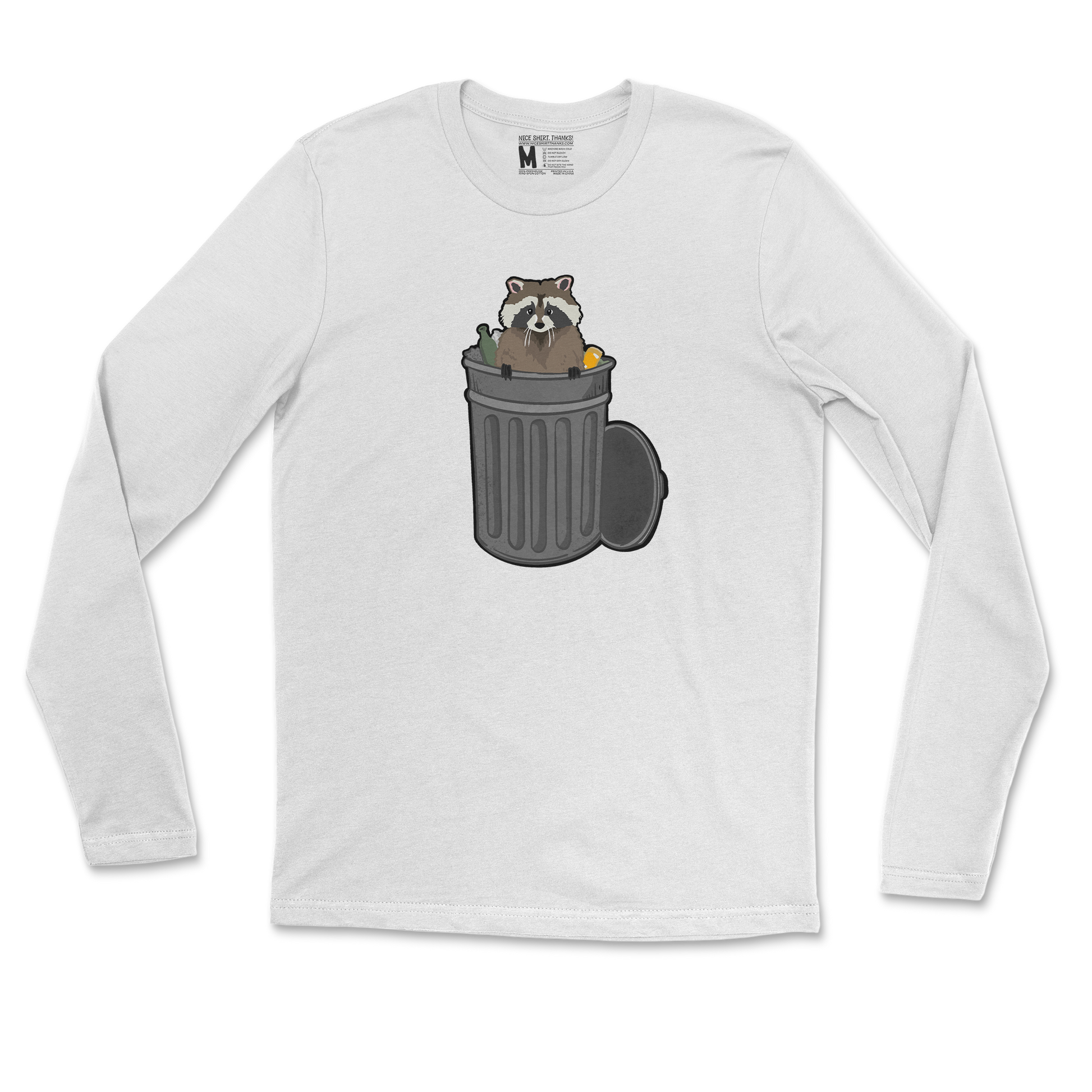 Gildan SoftStyle Long Sleeve Trash Panda Enthusiast in White