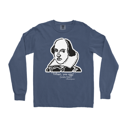 Comfort Colors Long Sleeve Shakespeare Quote  in Midnight