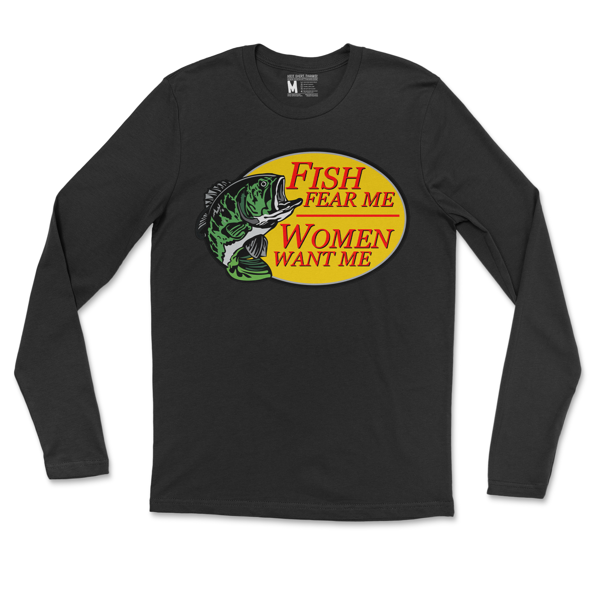 Gildan SoftStyle Long Sleeve For The Fishermen in Black