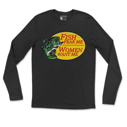 Gildan SoftStyle Long Sleeve For The Fishermen in Black