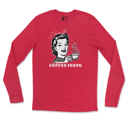 Gildan SoftStyle Long Sleeve Coffee Poops  in Red