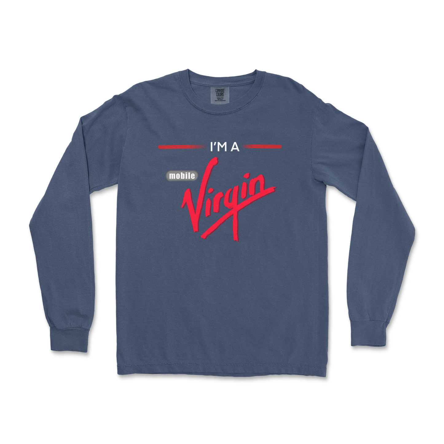 Comfort Colors Long Sleeve Mobile Virgin in Midnight