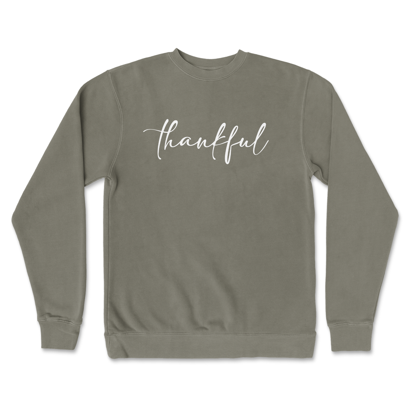 Independent Clothing Co. Crew Neck Thankful  in Army