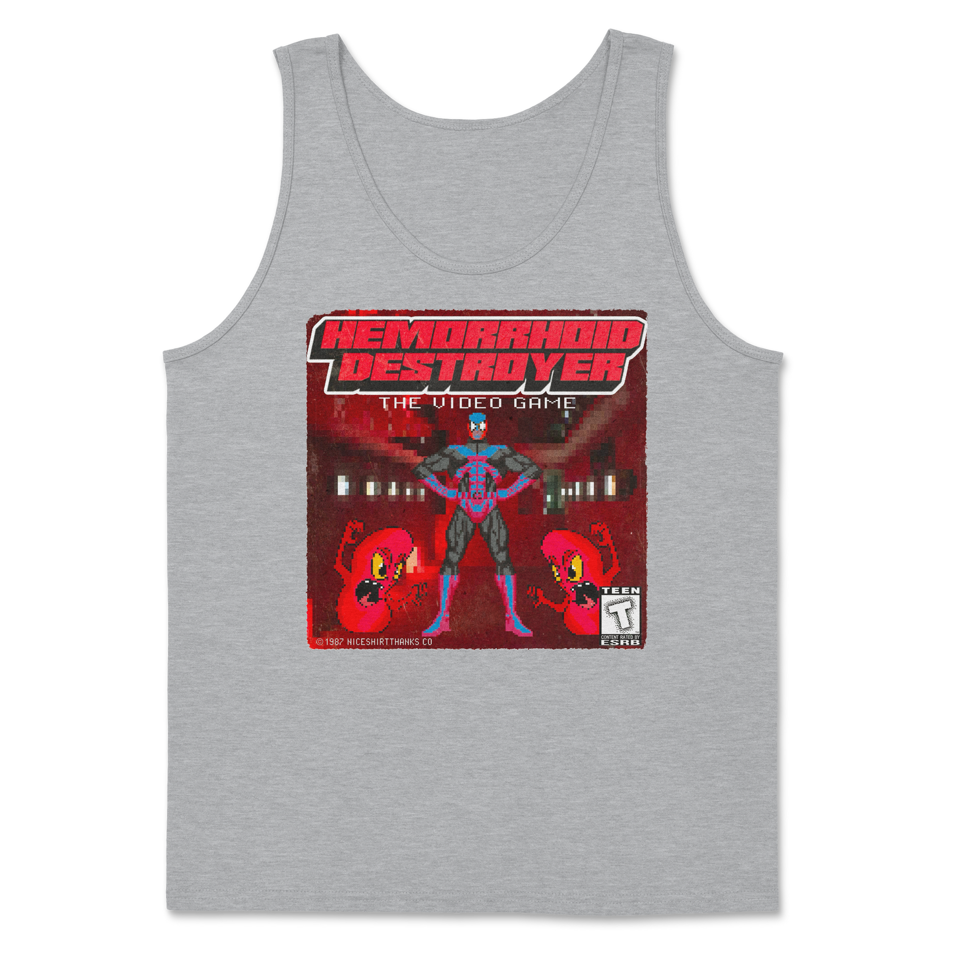 The Nice Shirt Tank Top Hemorrhoid Destroyer  in Sport-Grey