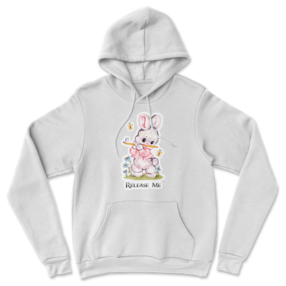 Heavy Blend Hoodie Cute Bunny in White