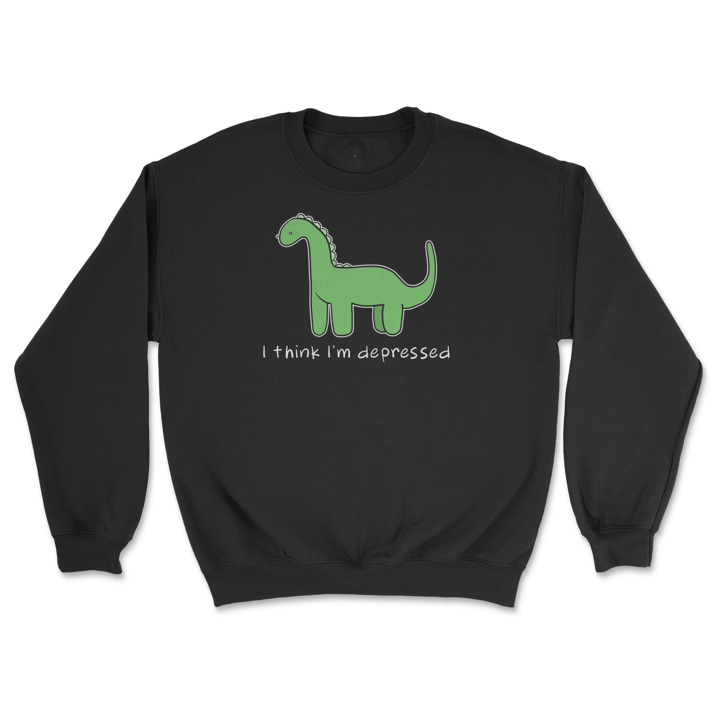 Gildan SoftStyle Crew Neck Depressed Dino  in Black