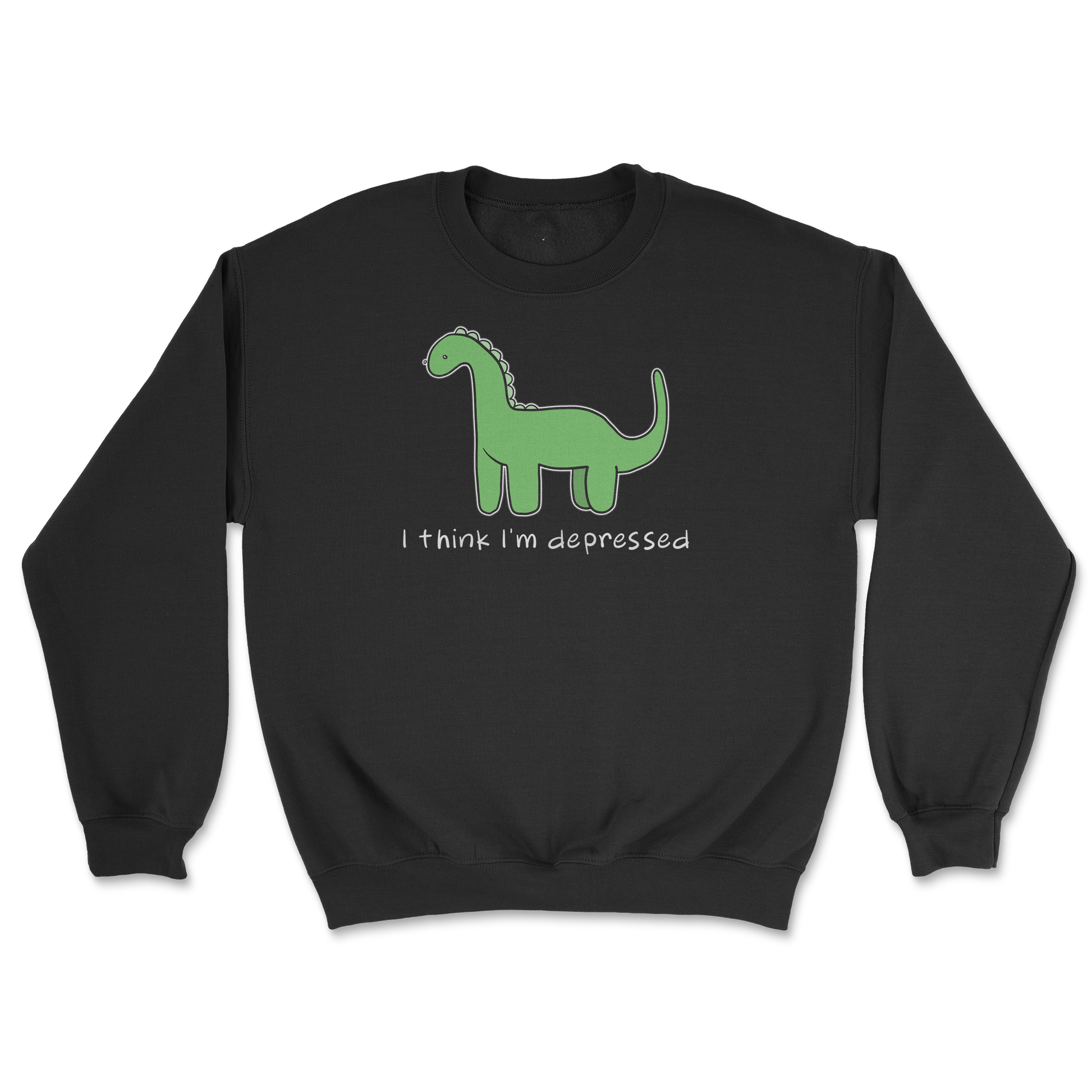 Gildan SoftStyle Crew Neck Depressed Dino  in Black