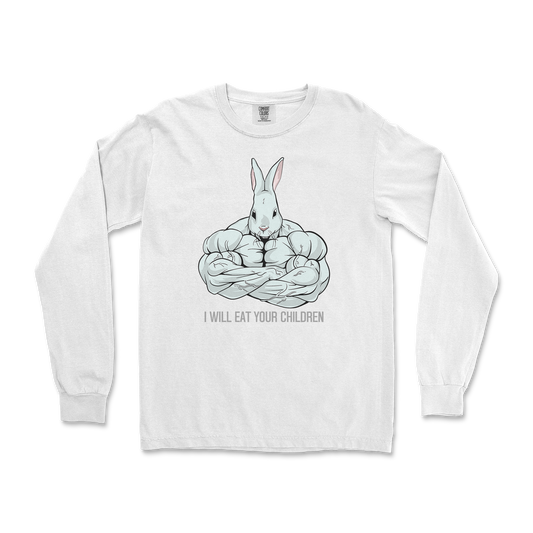 Comfort Colors Long Sleeve Scary Rabbit in White