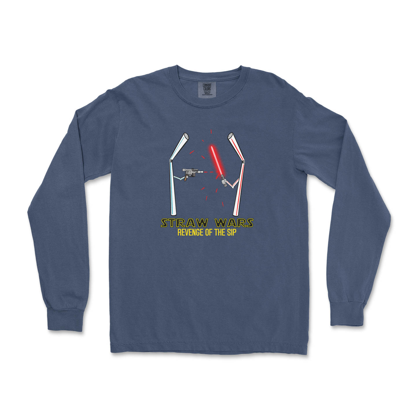 Comfort Colors Long Sleeve Straw Wars in Midnight